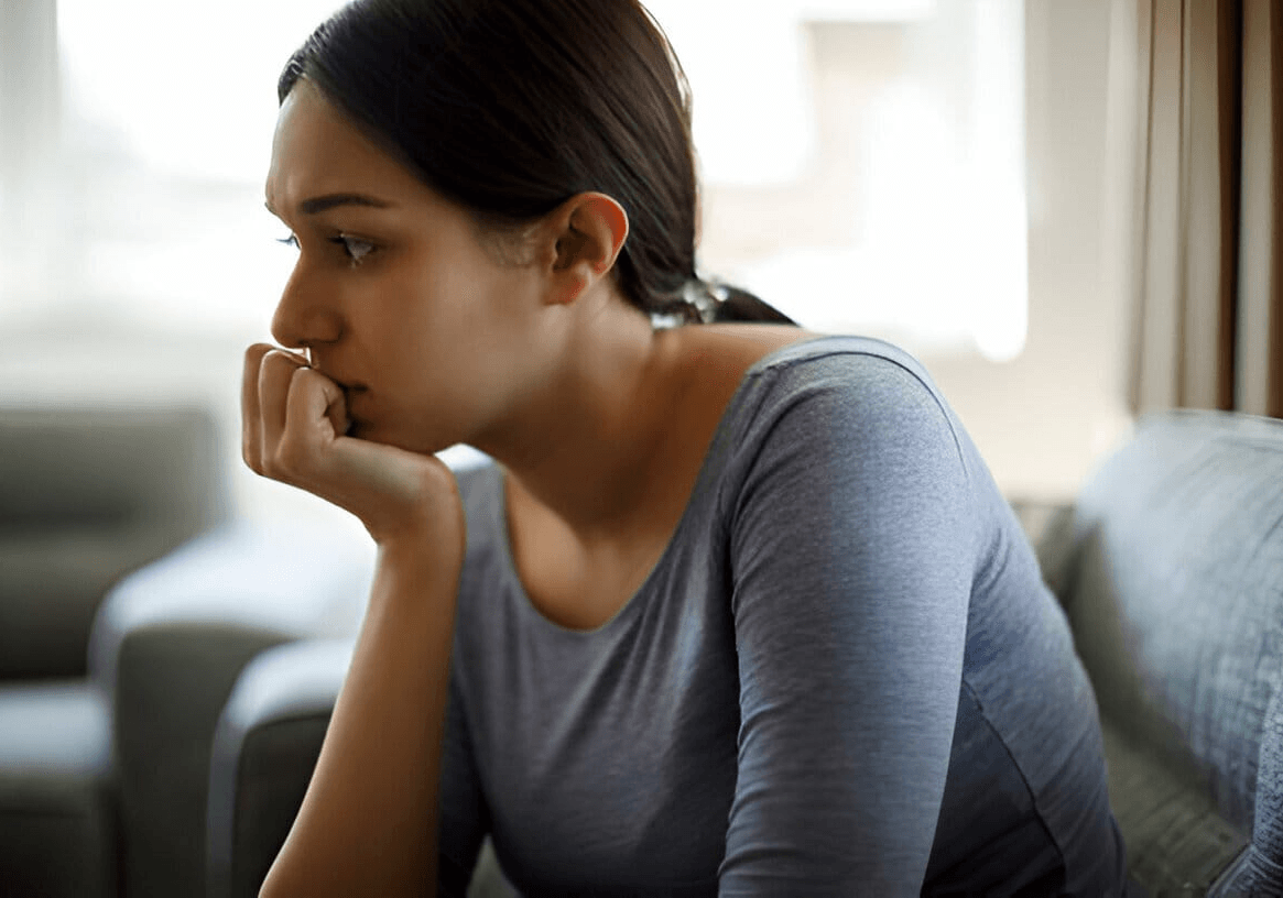 a worried woman