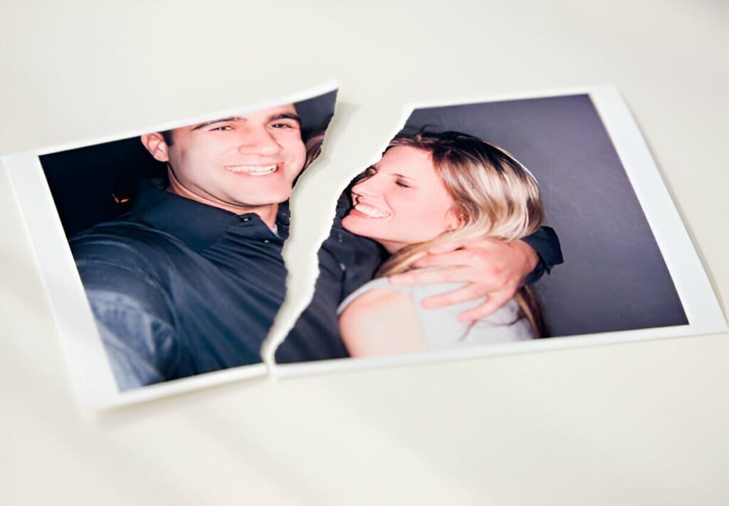 torned picture of a couple