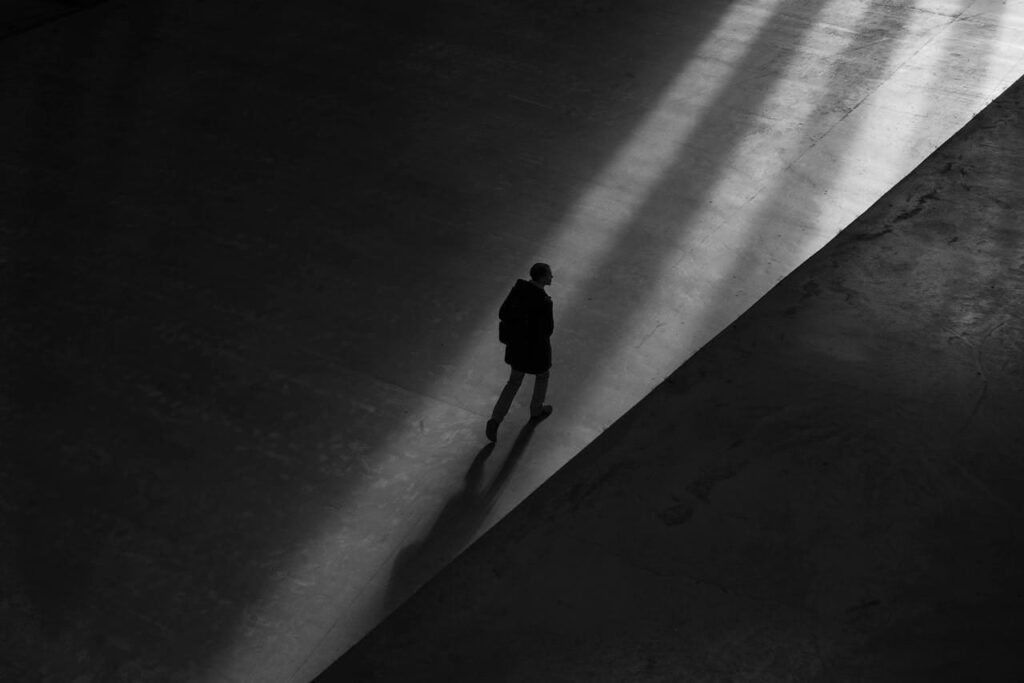 man walking away