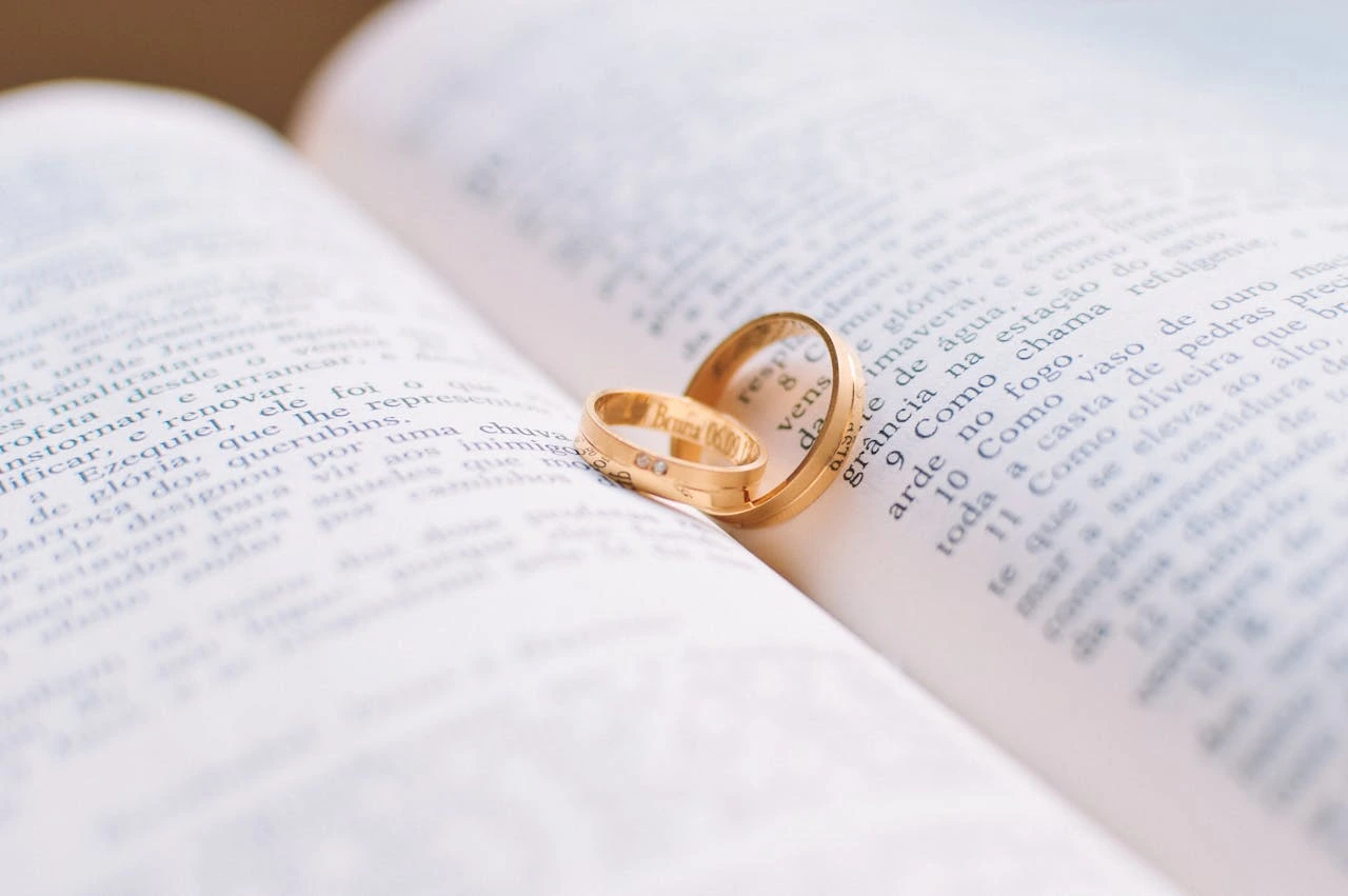 marriage rings on holy bible